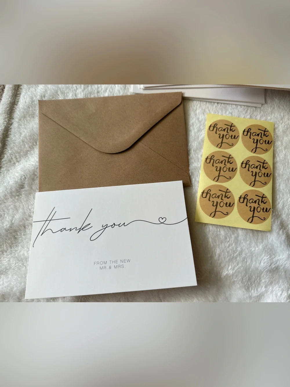 Amazon Thank You Cards Set with Kraft Envelopes and Gold Stickers